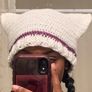 Crochet cat ears hat
